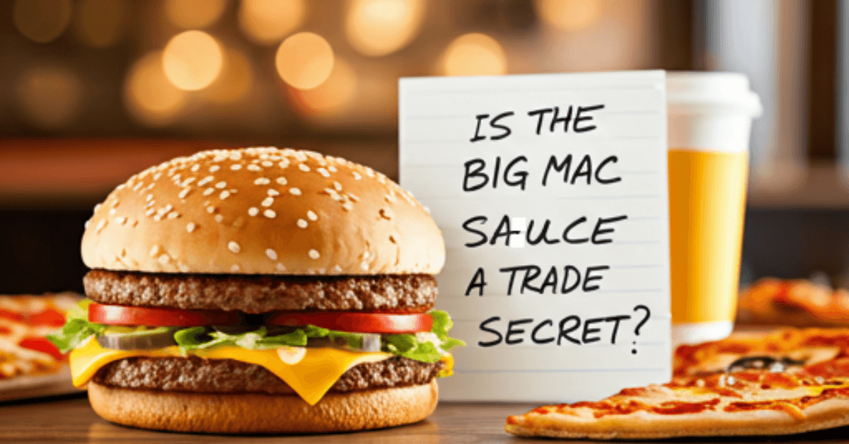 A close-up of a Big Mac with its iconic sauce, symbolizing the importance of trade secrets in protecting unique business assets