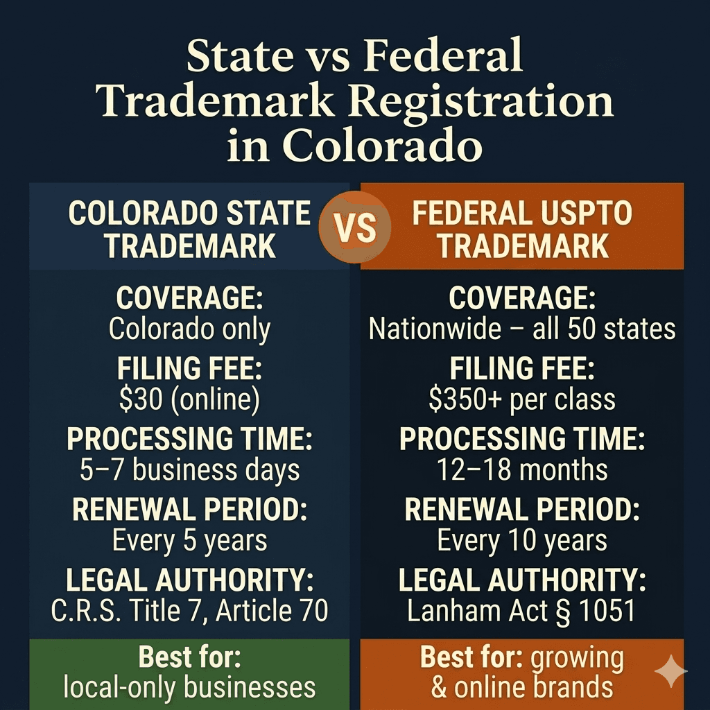State Trademark vs Federal Trademark in Colorado